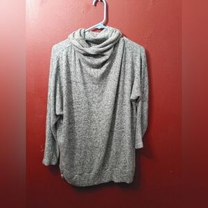 Gray Sparkly  Cowl Neck Sweater